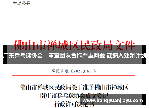 广东乒乓球协会：审查团队合作严重问题 或纳入处罚计划